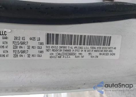 2012 Jeep Compass Latitude из США, поврежденный, VIN 1C4NJCEA3CD666501